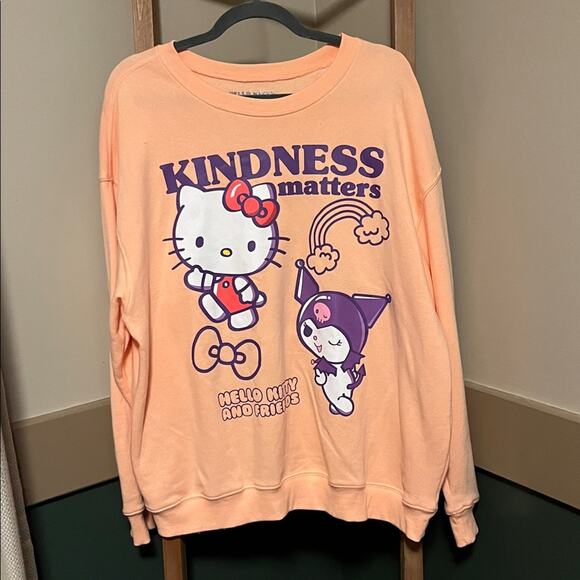 Hello Kitty Peach and Purple Sweater - Kindness Matters NWOT XXL - Picture 2 of 5